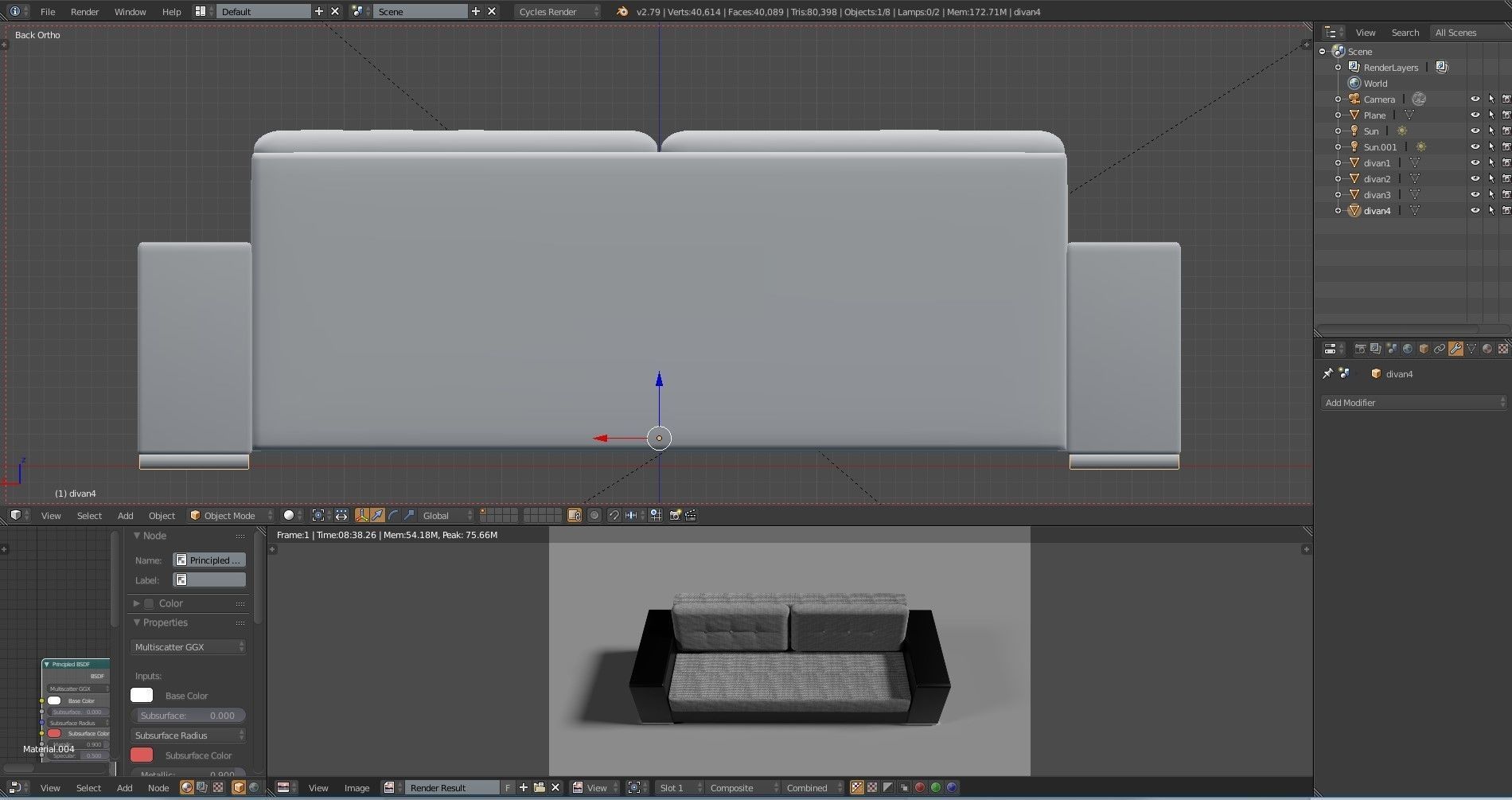 Sofa for living room Free 3D model_6