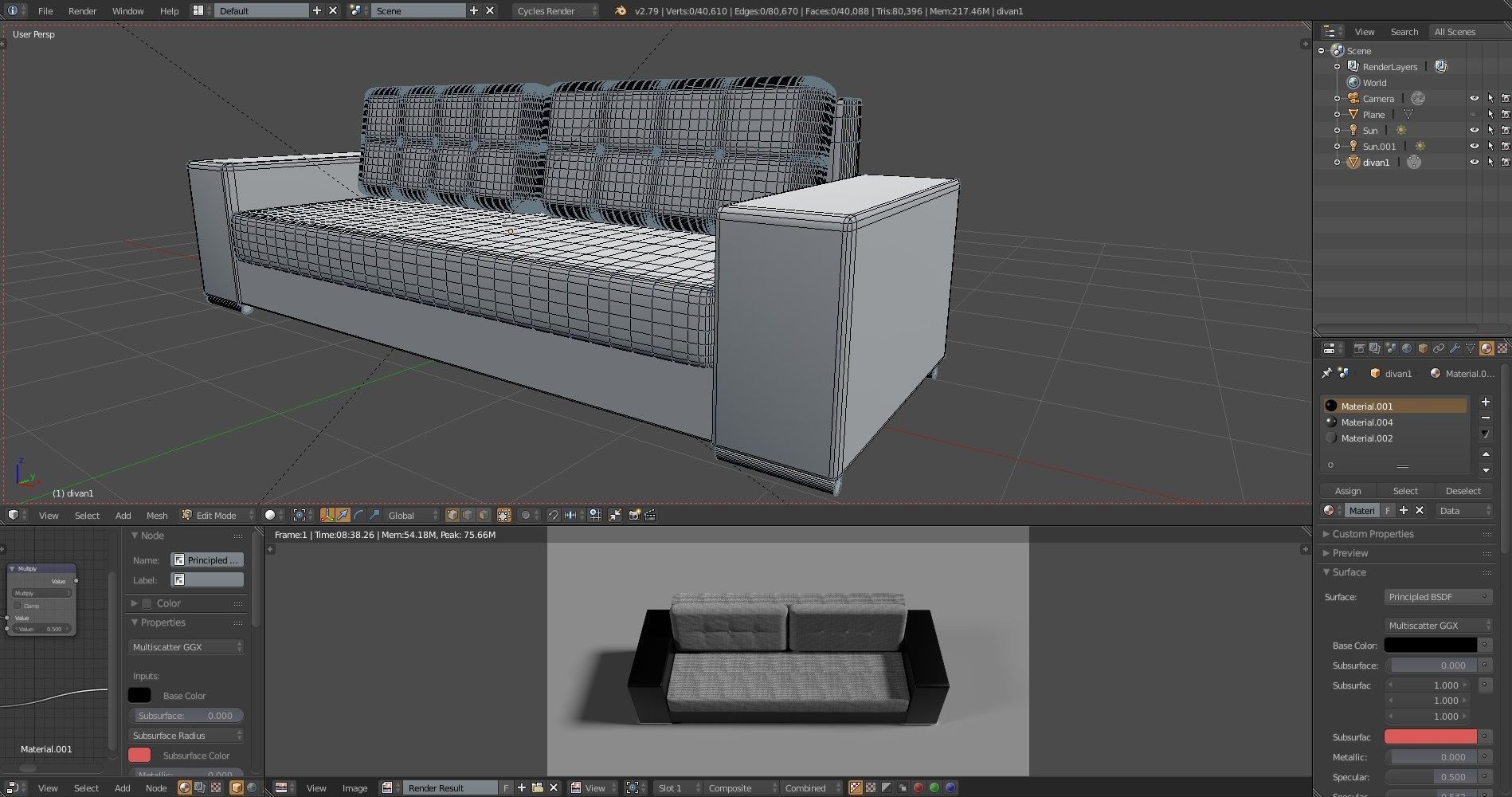 Sofa for living room Free 3D model_8