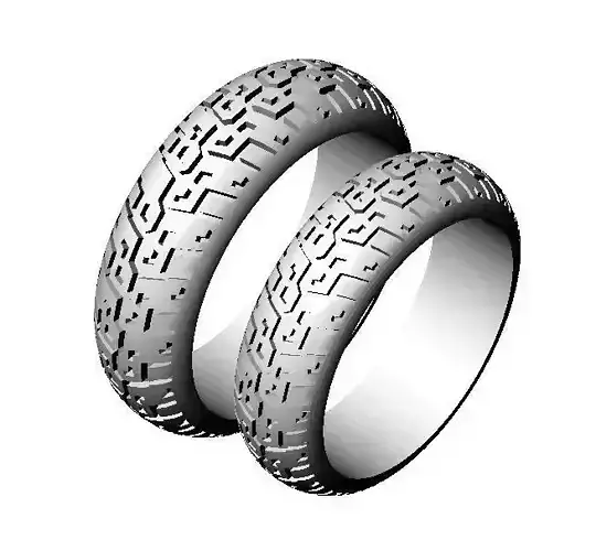 bikers-wedding-rings two motorcycle tires Free 3D print model