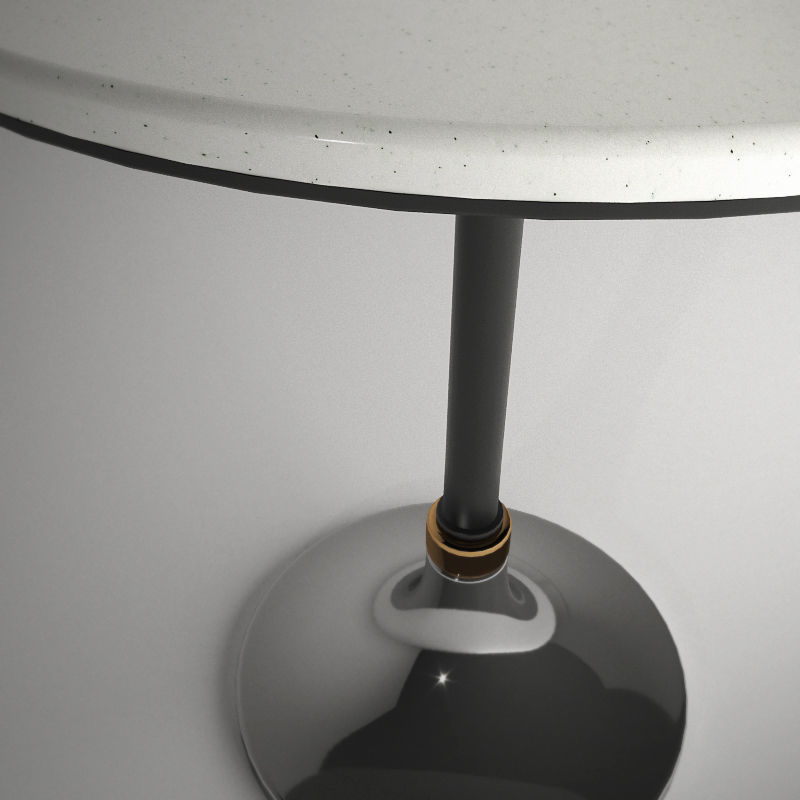  Marble Cocktail Round Table Low-poly 3D model_3
