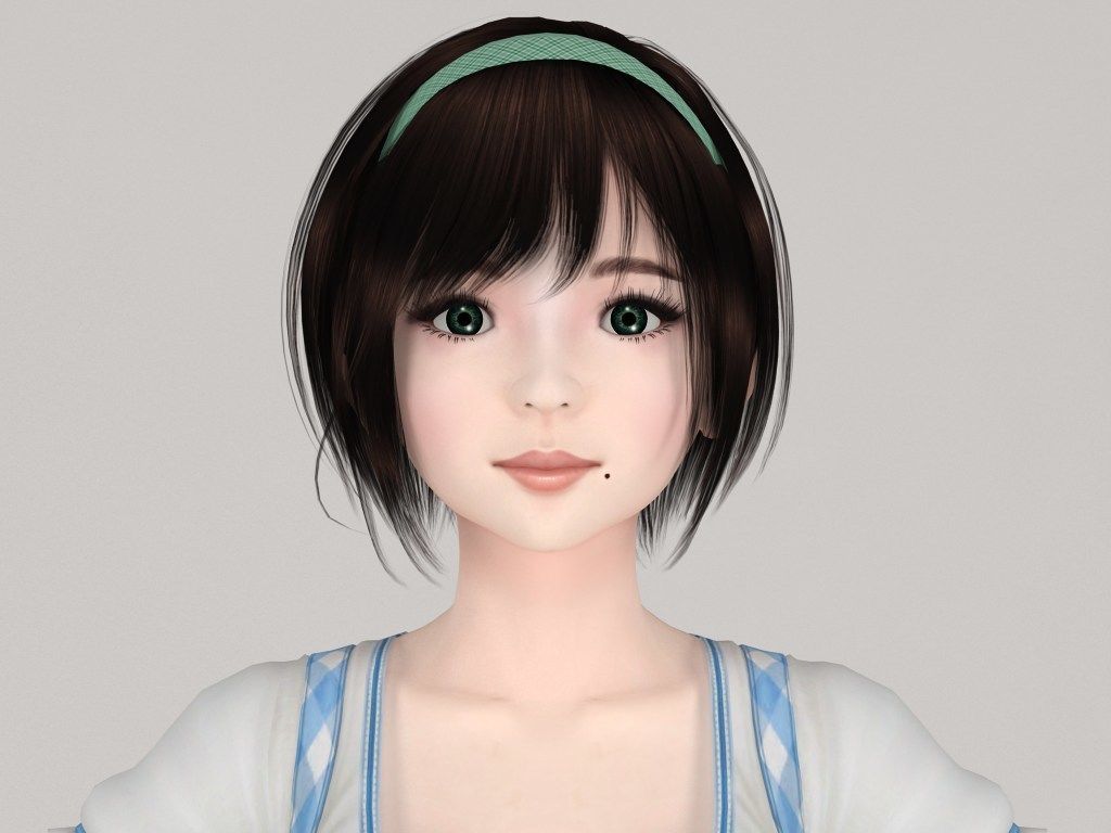 T pose nonrigged model of Honoka with various outfit 3D model_1