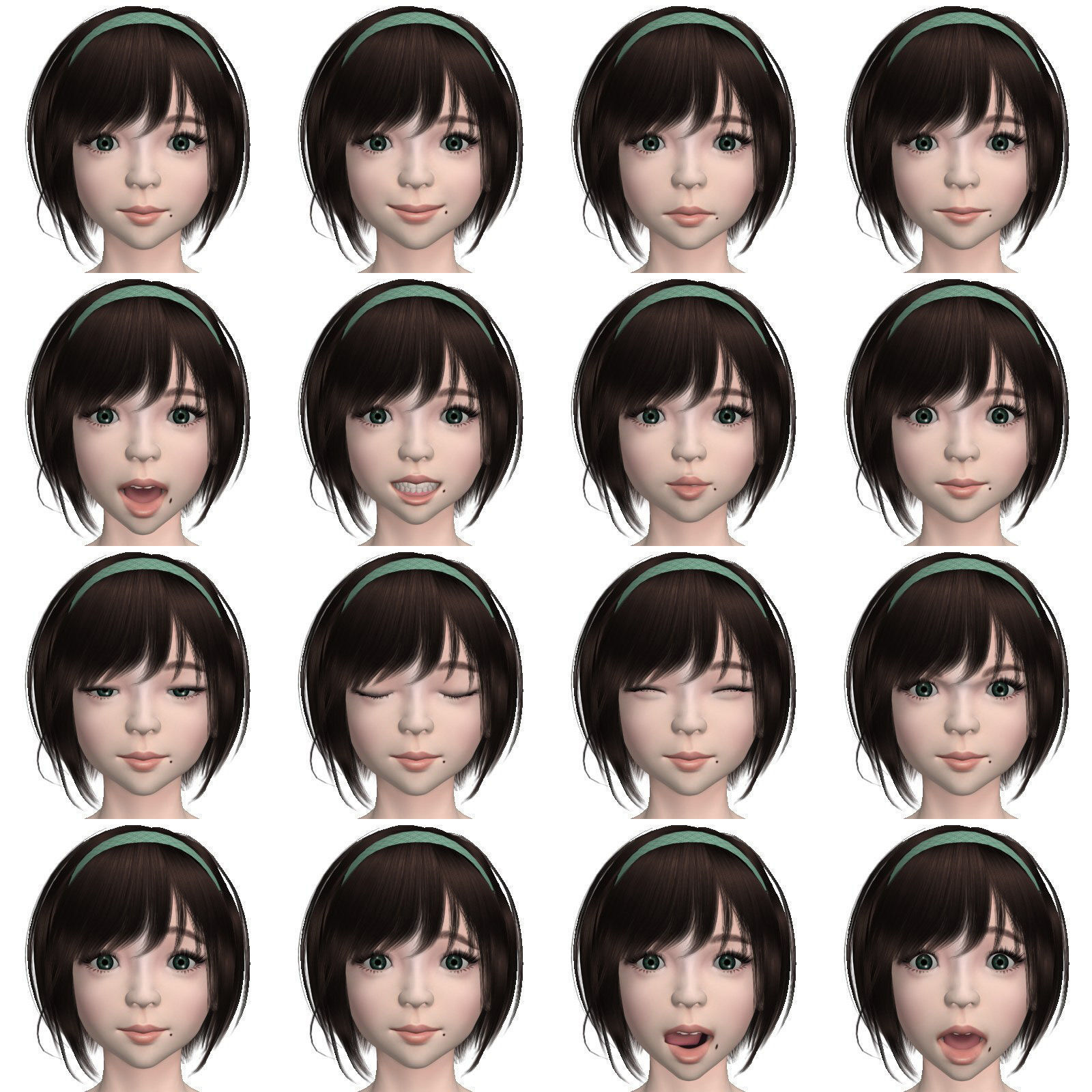 T pose rigged model of Honoka with various outfit 3D model_4