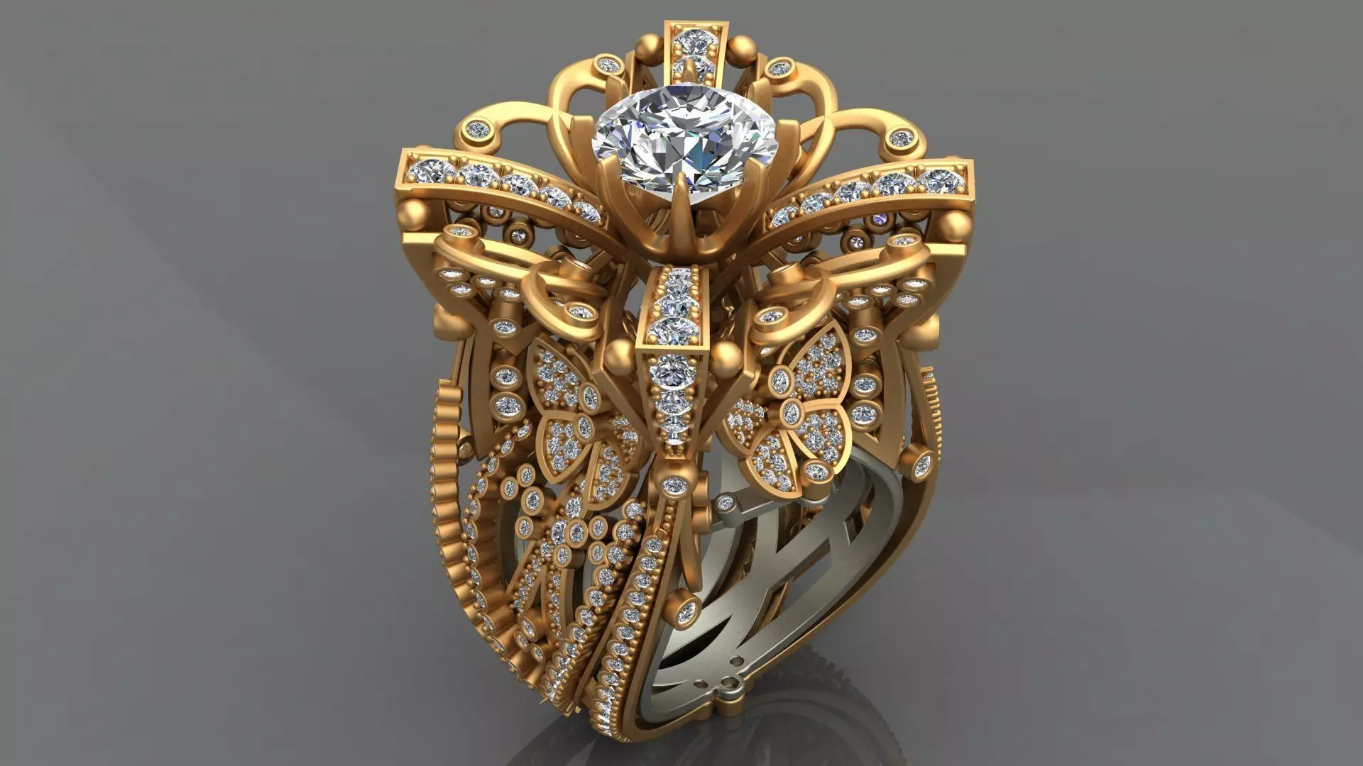 LOBORTAS HIGH-END WOMAN GOLD RING 3D print model