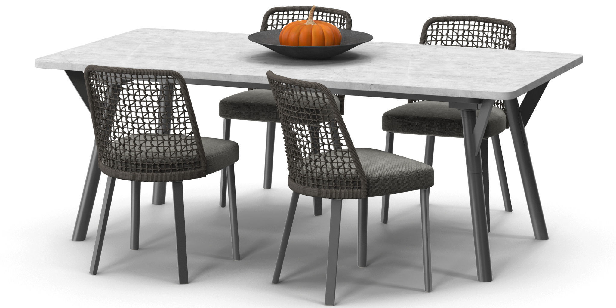 Varaschin Emma chair Link table 3d model 3D model_3