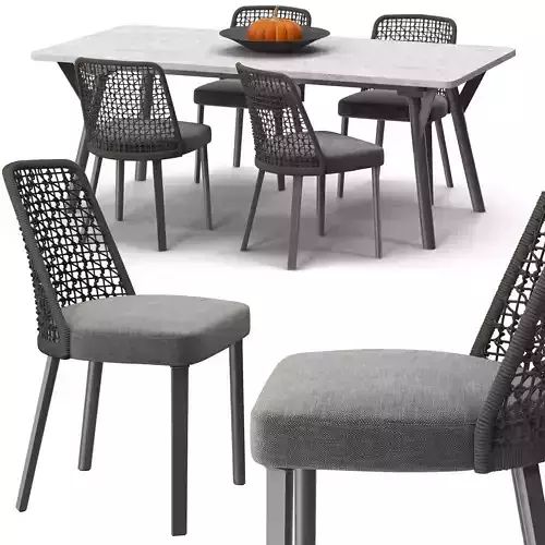 Varaschin Emma chair Link table 3d model