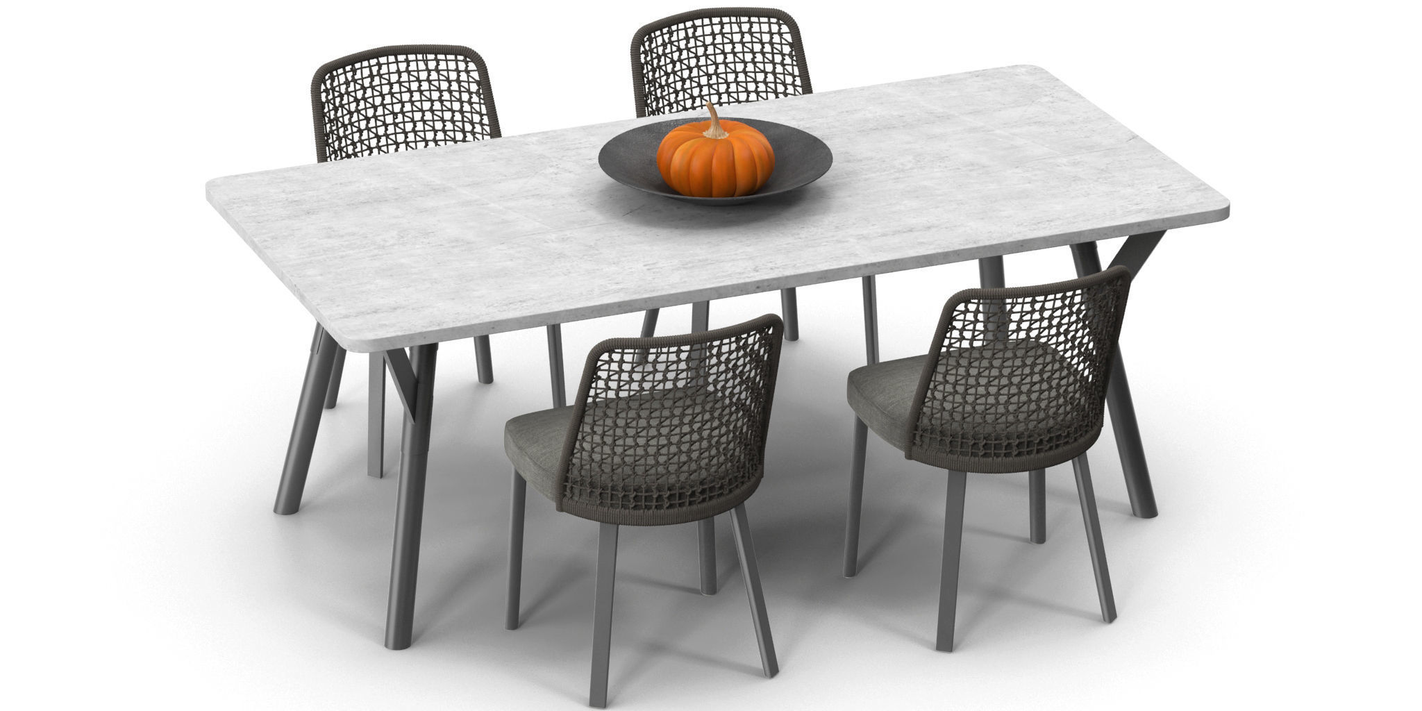 Varaschin Emma chair Link table 3d model 3D model_1