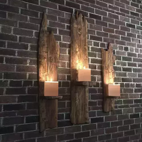 Wooden Shelf For Candles Low-poly 3D model Wooden Shelf For Candles Low-poly 3D model