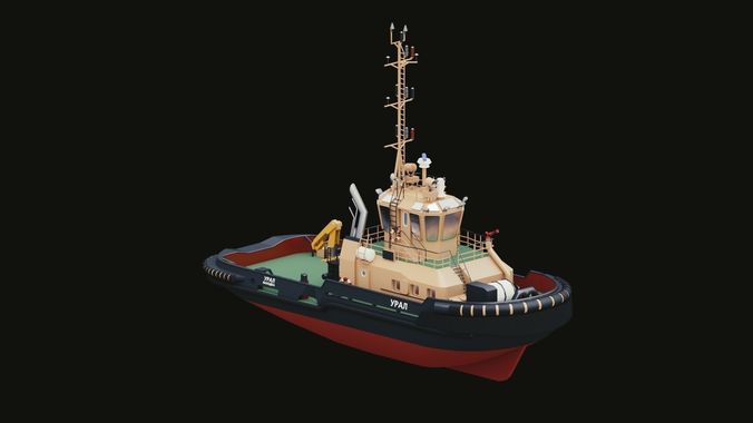 Tugboat Ural 3D model