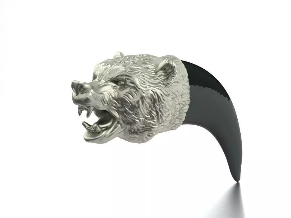 Bear silver 3D print model_0