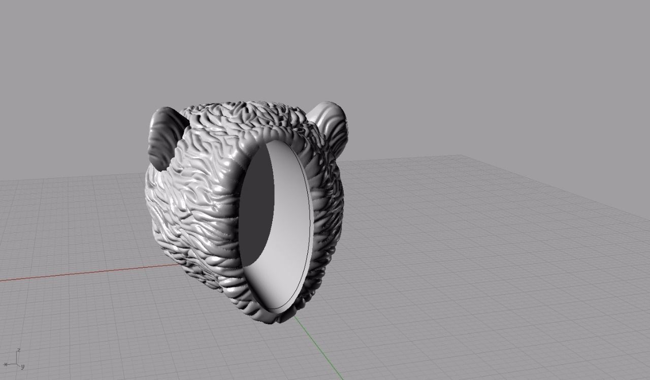 Bear silver 3D print model_1