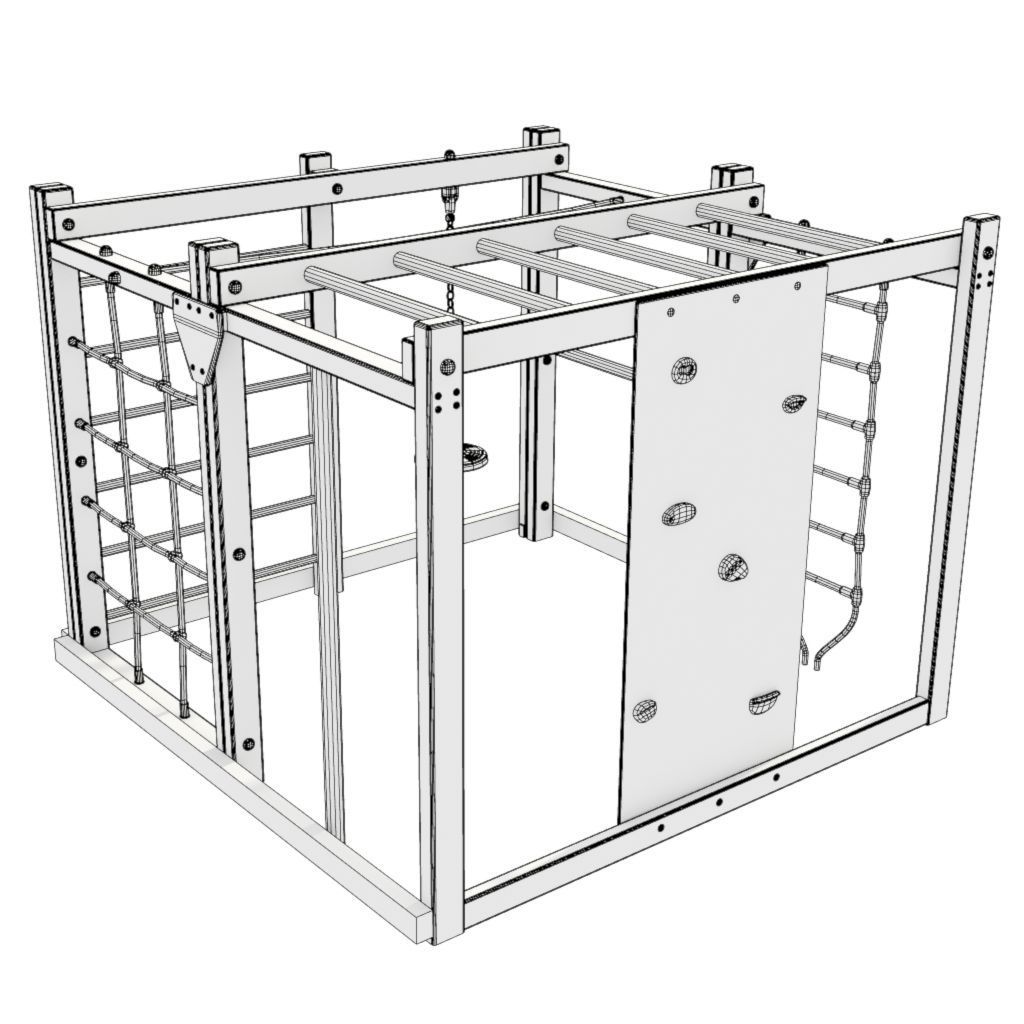 Climbing Frame Children Playground 3D model_7