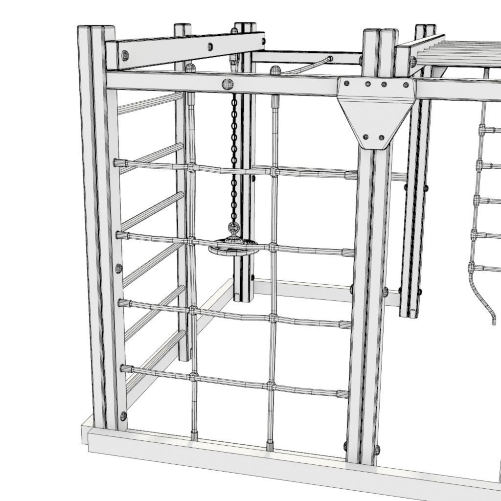 Climbing Frame Children Playground 3D model_9