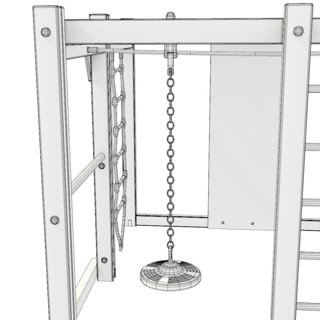 Climbing Frame Children Playground 3D model_11