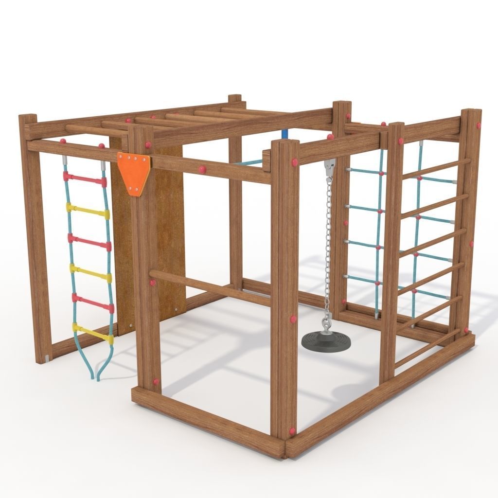Climbing Frame Children Playground 3D model_3