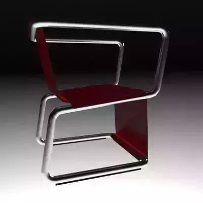 chair 3d silver 3D model