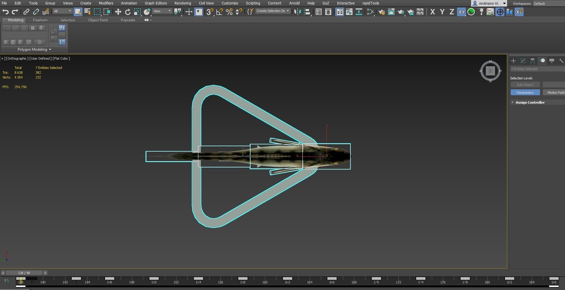 Fish Bersh Low-poly 3D model_8