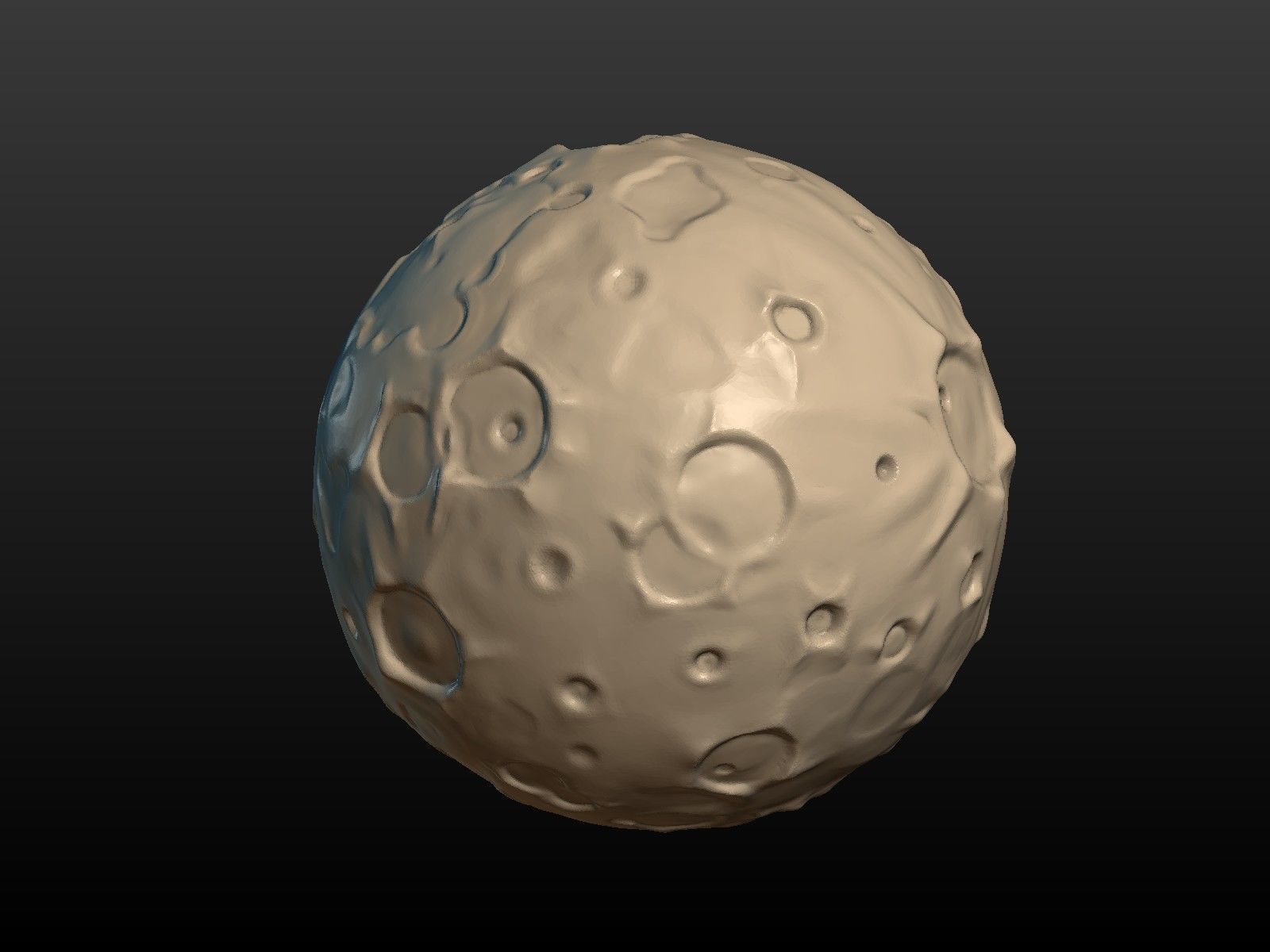 Moon high Poly with holes 3D print model_2