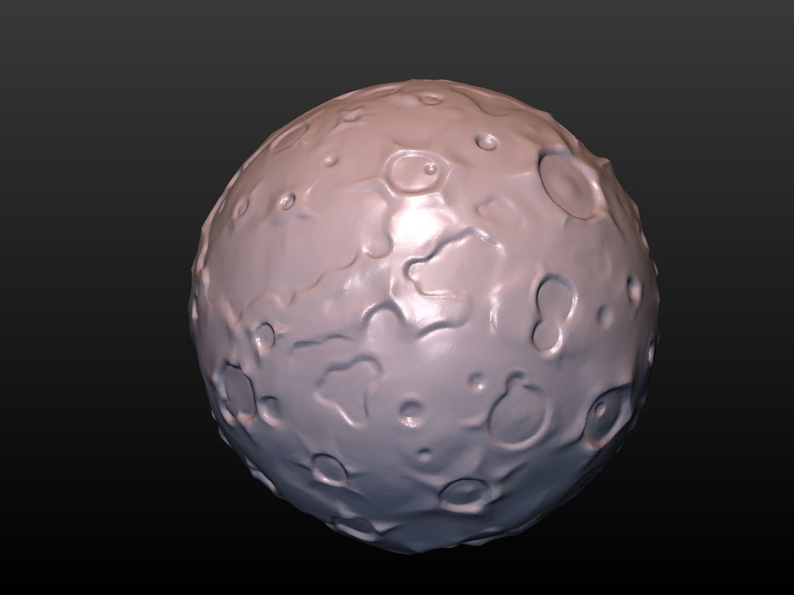 Moon high Poly with holes 3D print model_14