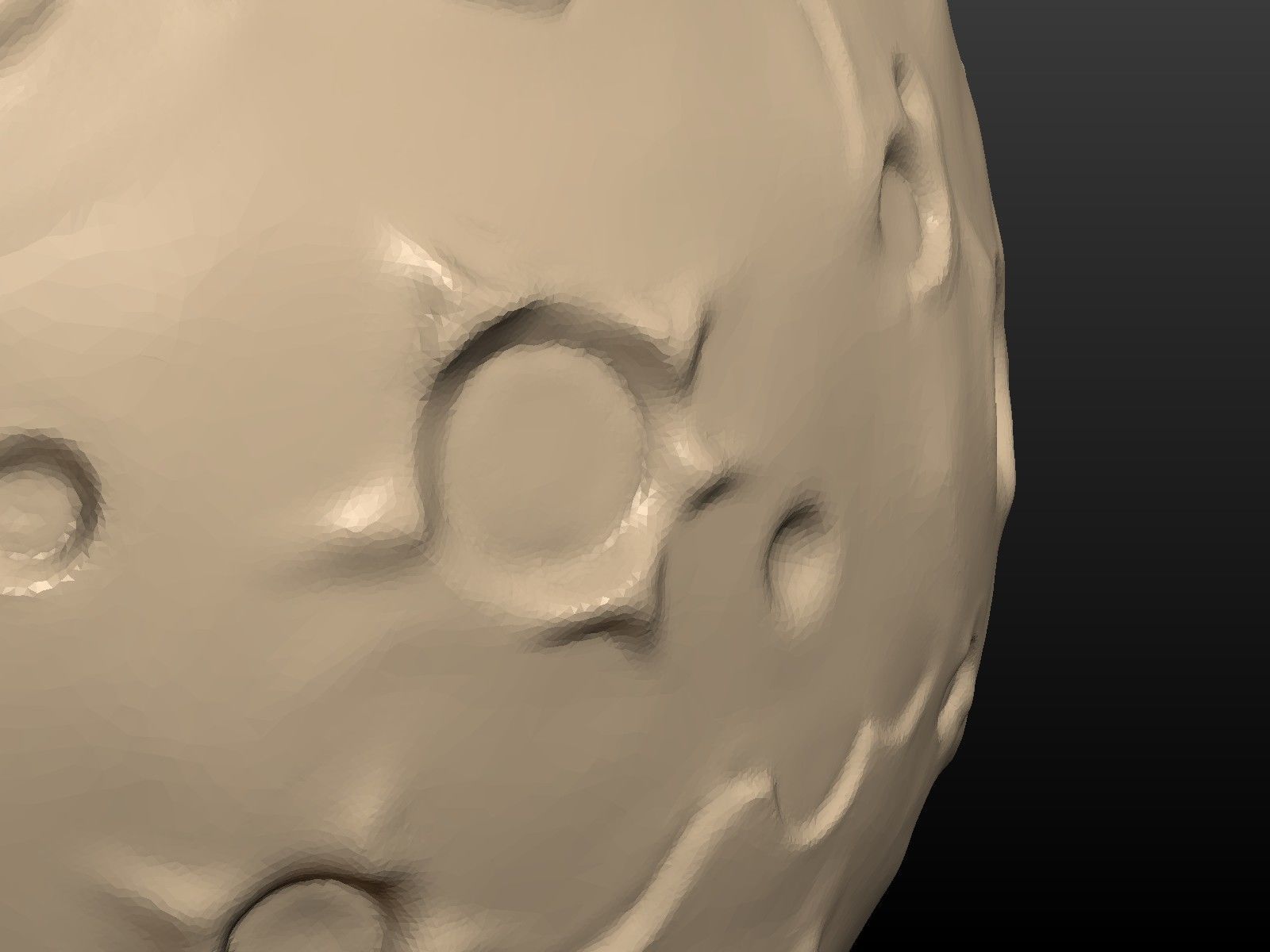 Moon high Poly with holes 3D print model_12