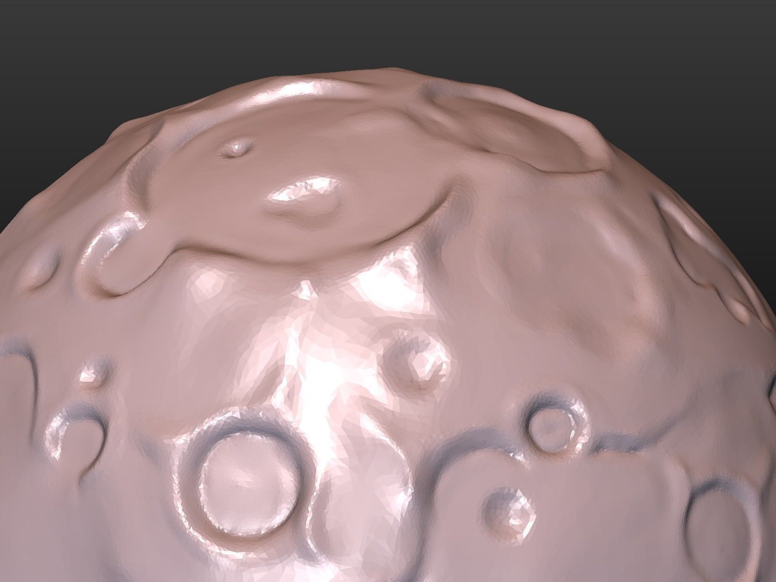 Moon high Poly with holes 3D print model_17