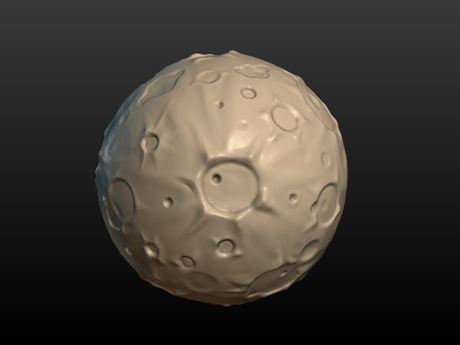 Moon high Poly with holes 3D print model_5
