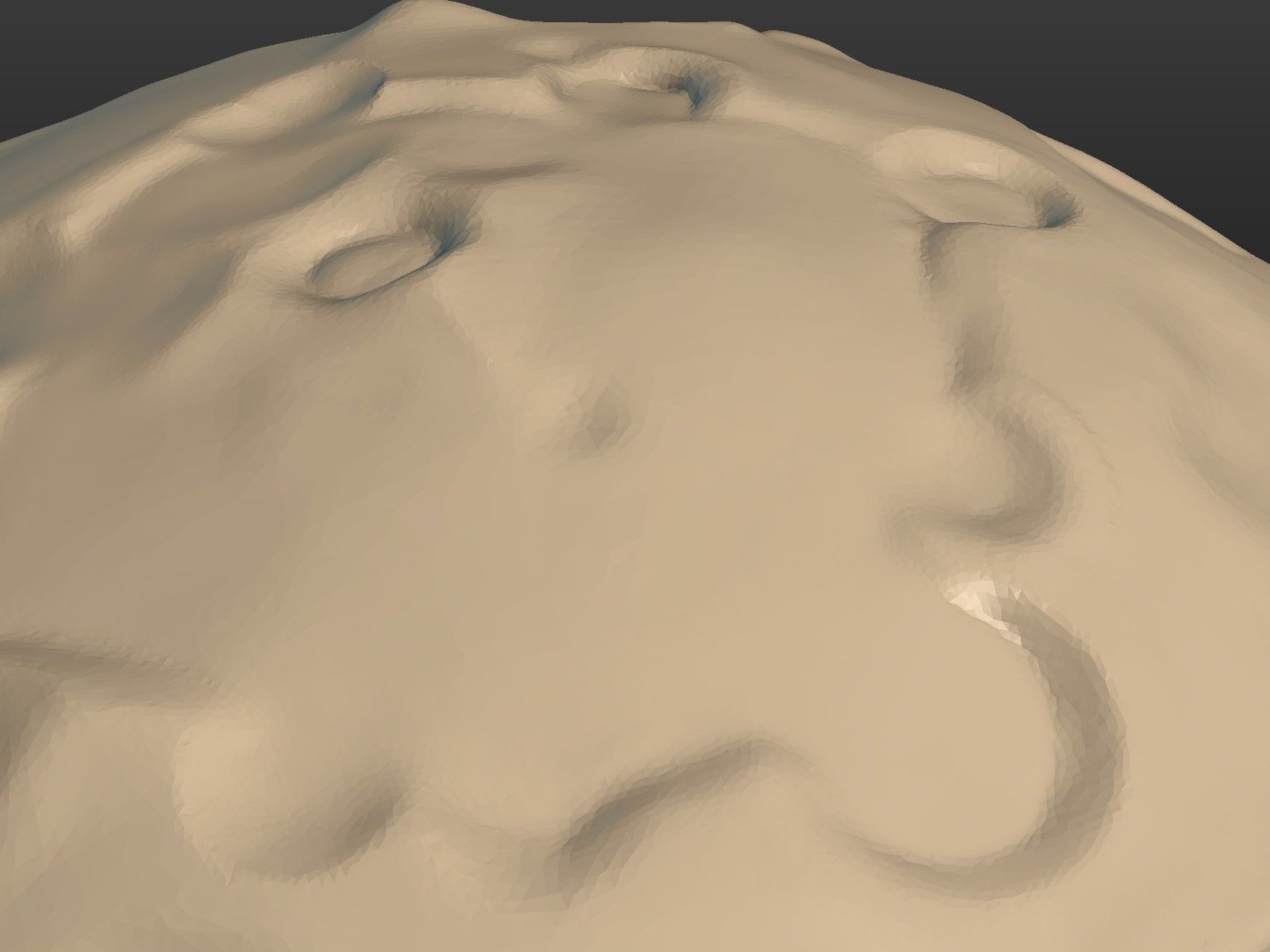 Moon high Poly with holes 3D print model_13