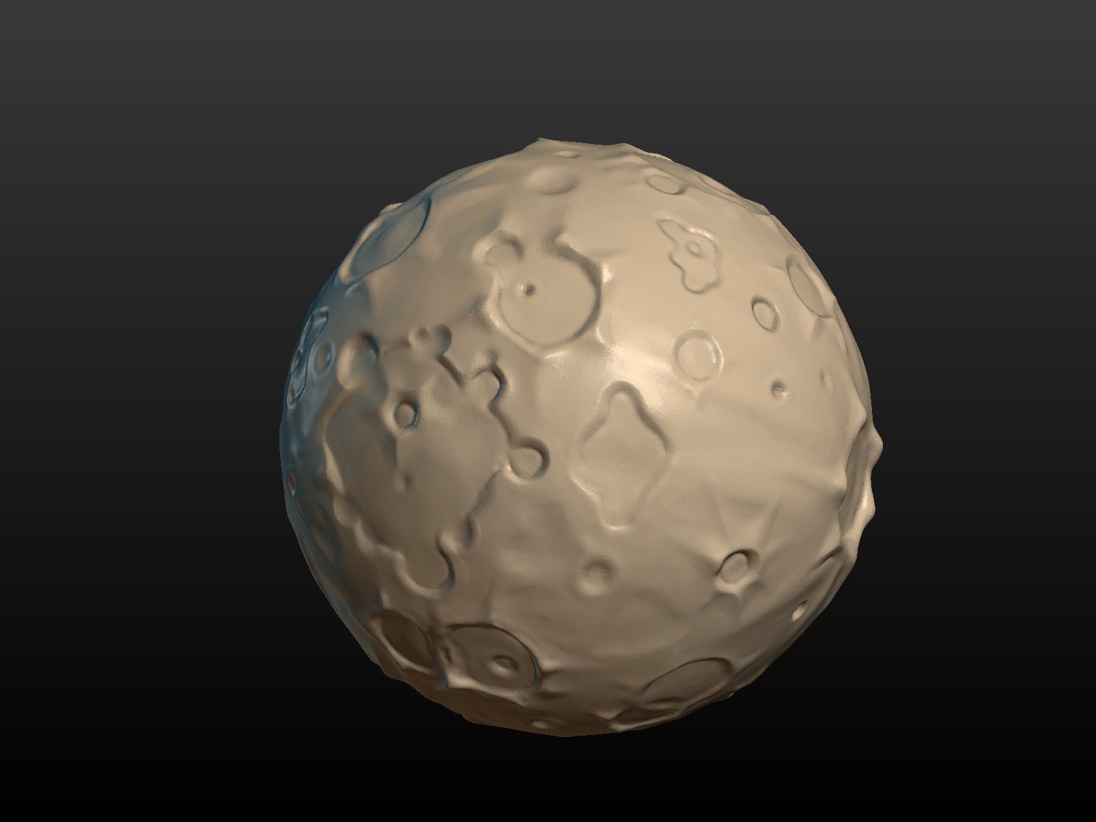 Moon high Poly with holes 3D print model_7