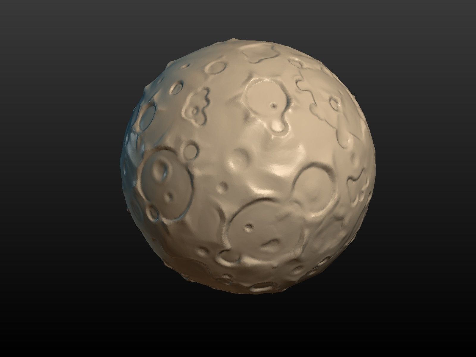 Moon high Poly with holes 3D print model_9