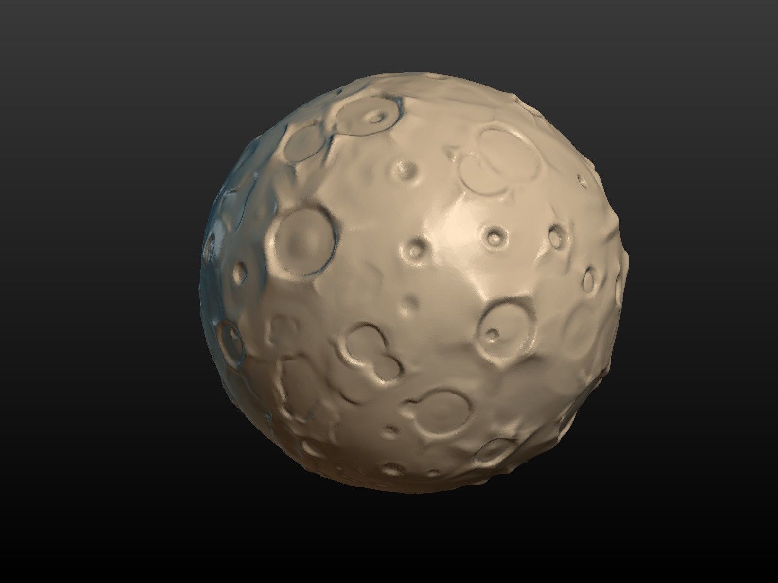 Moon high Poly with holes 3D print model_4