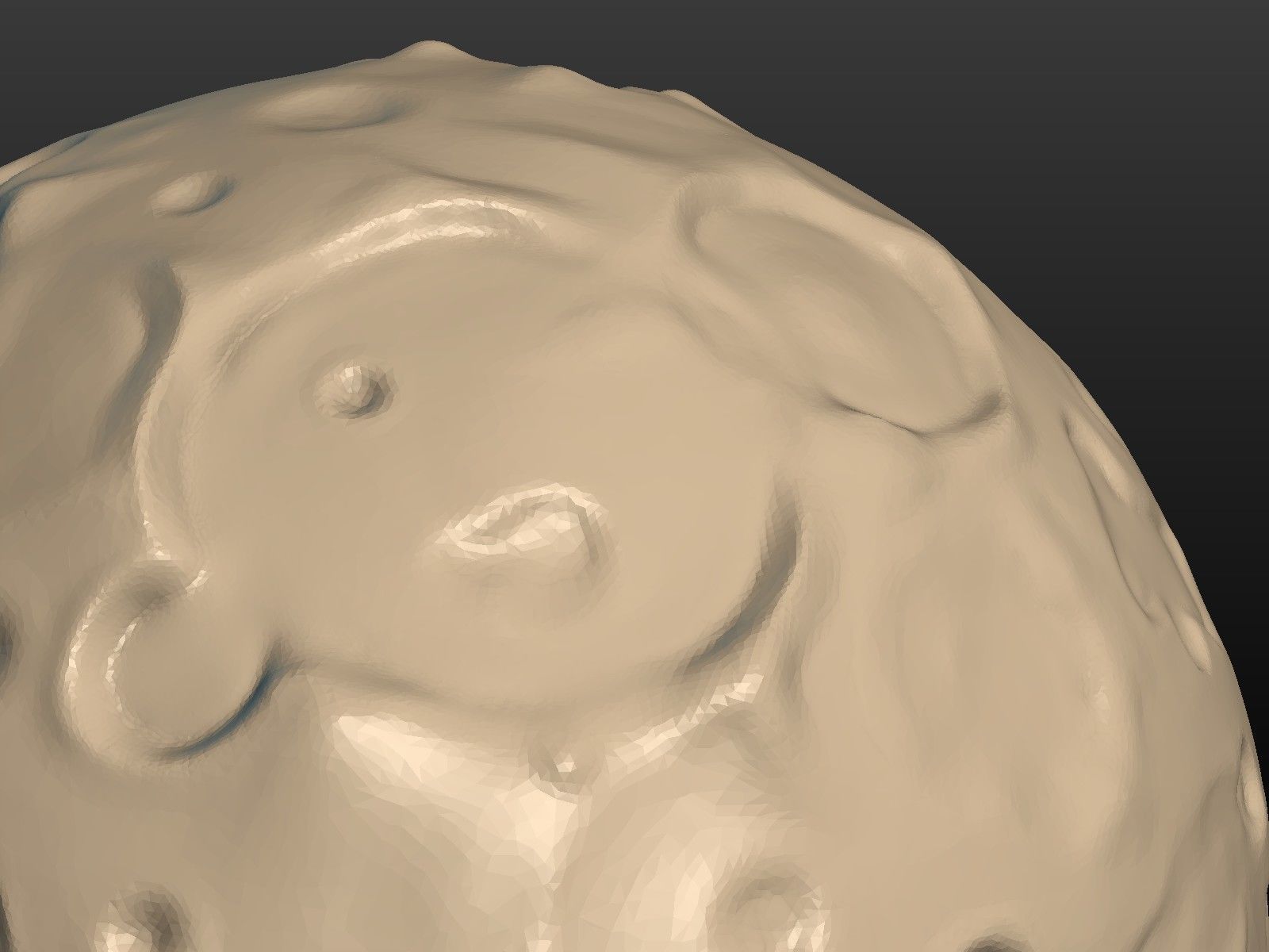 Moon high Poly with holes 3D print model_10