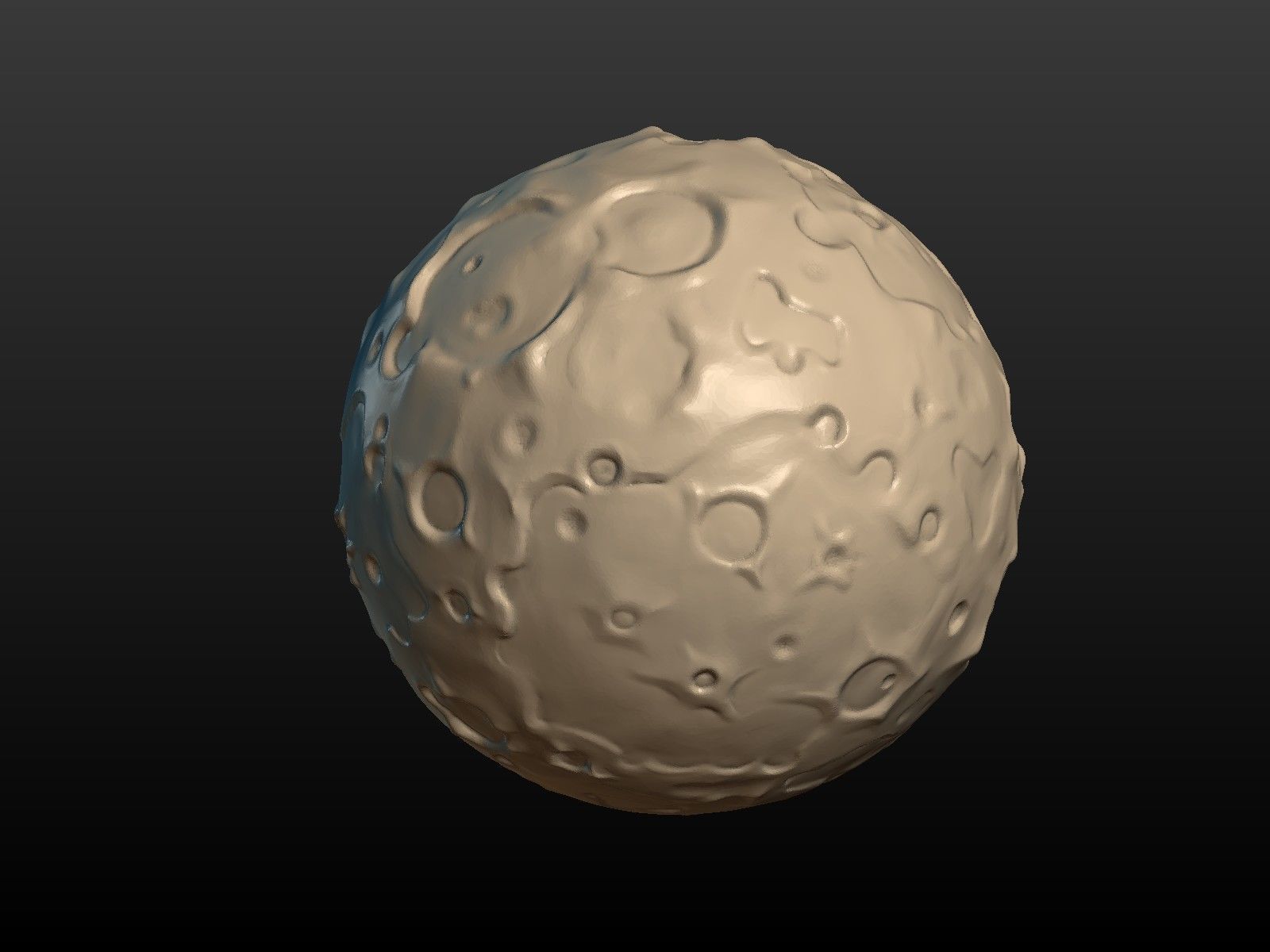 Moon high Poly with holes 3D print model_8