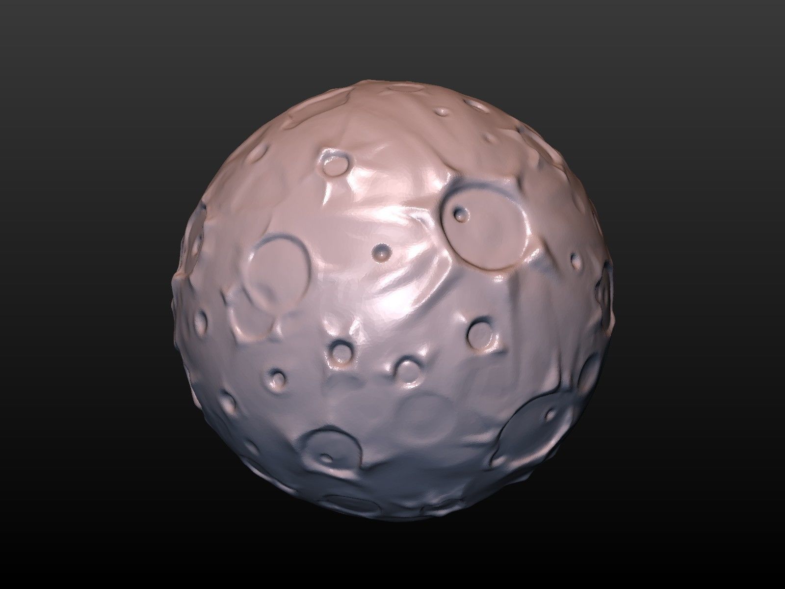 Moon high Poly with holes 3D print model_15