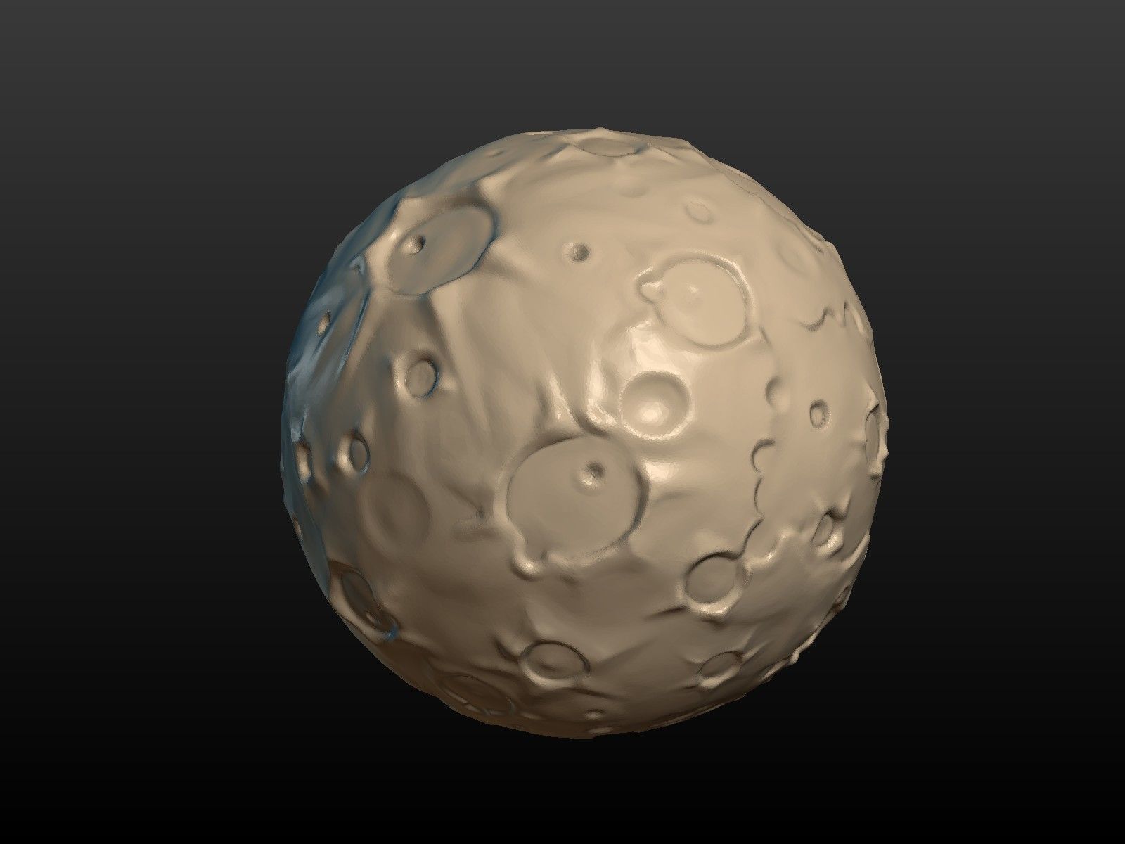 Moon high Poly with holes 3D print model_6