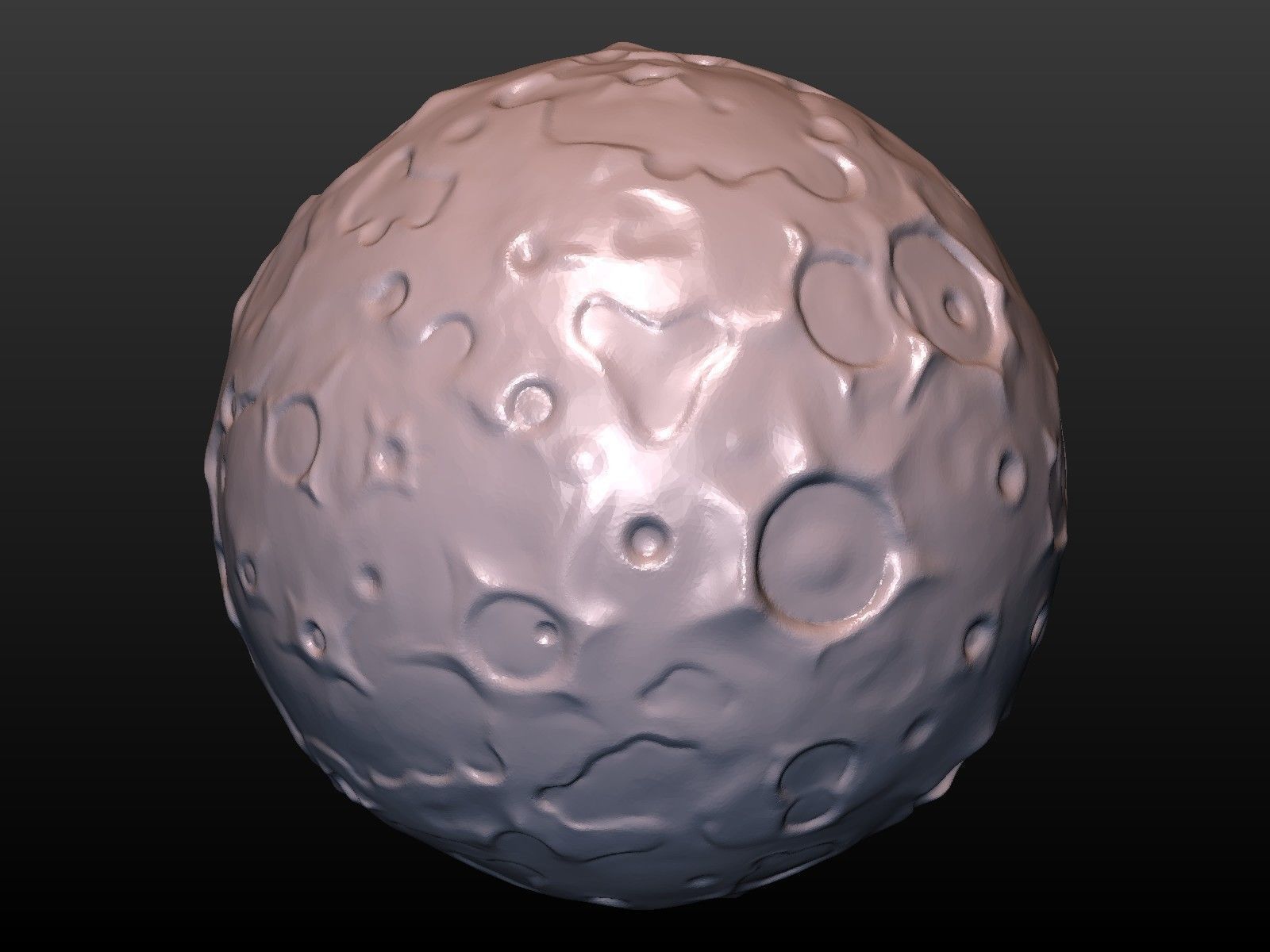 Moon high Poly with holes 3D print model_16