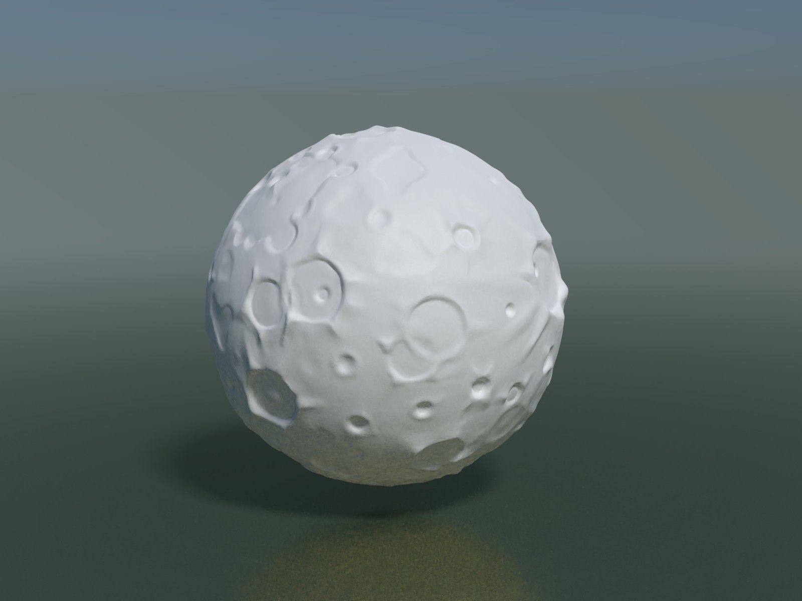 Moon high Poly with holes 3D print model_3