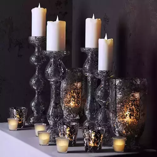 Set-144 glass candle holders