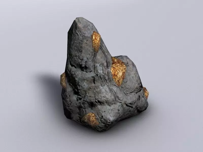 Veins of metal ore Low-poly 3D model_0