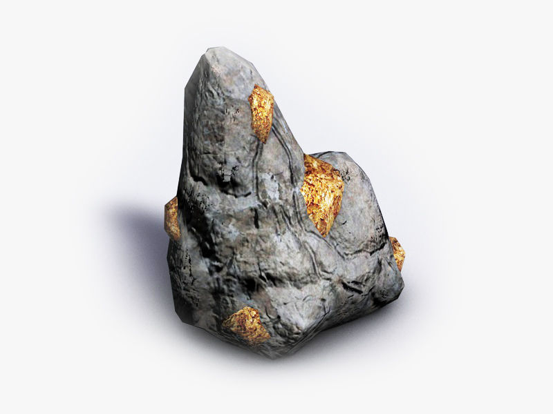 Veins of metal ore Low-poly 3D model_5