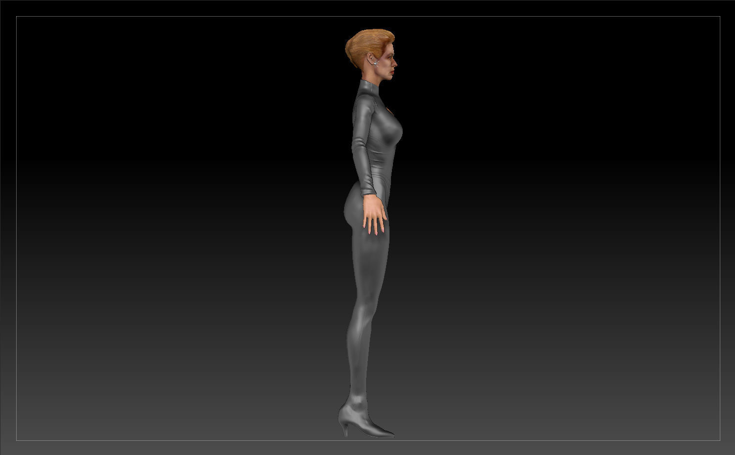 Star Trek Seven of Nine T-pose Low poly and High poly Low-poly 3D model_21