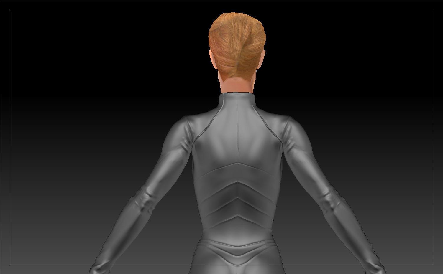 Star Trek Seven of Nine T-pose Low poly and High poly Low-poly 3D model_11