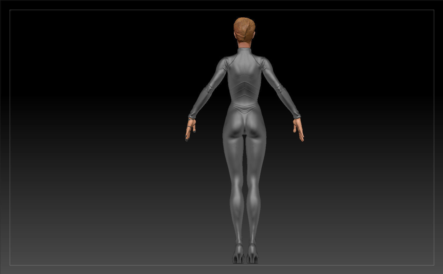 Star Trek Seven of Nine T-pose Low poly and High poly Low-poly 3D model_17