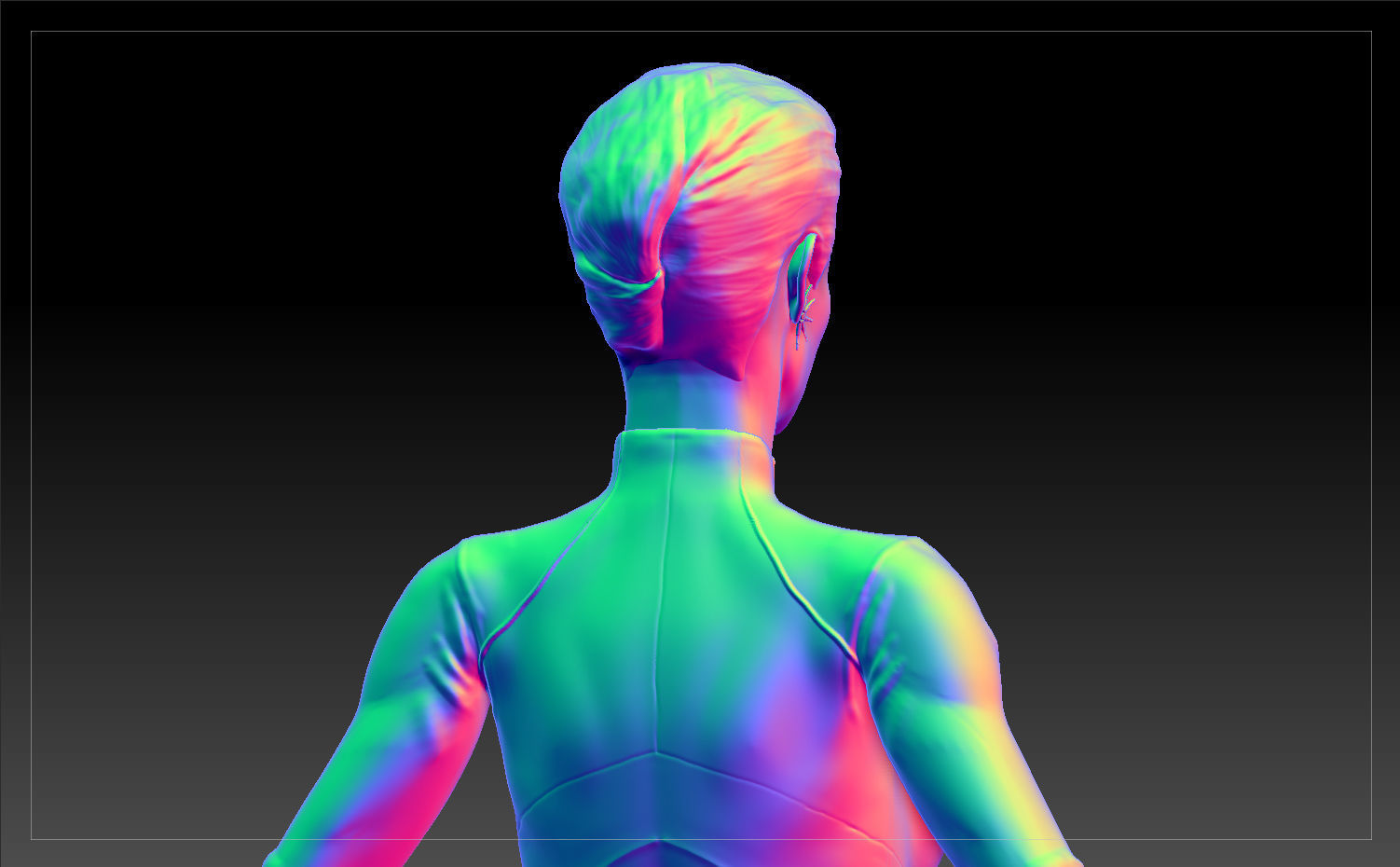 Star Trek Seven of Nine T-pose Low poly and High poly Low-poly 3D model_6