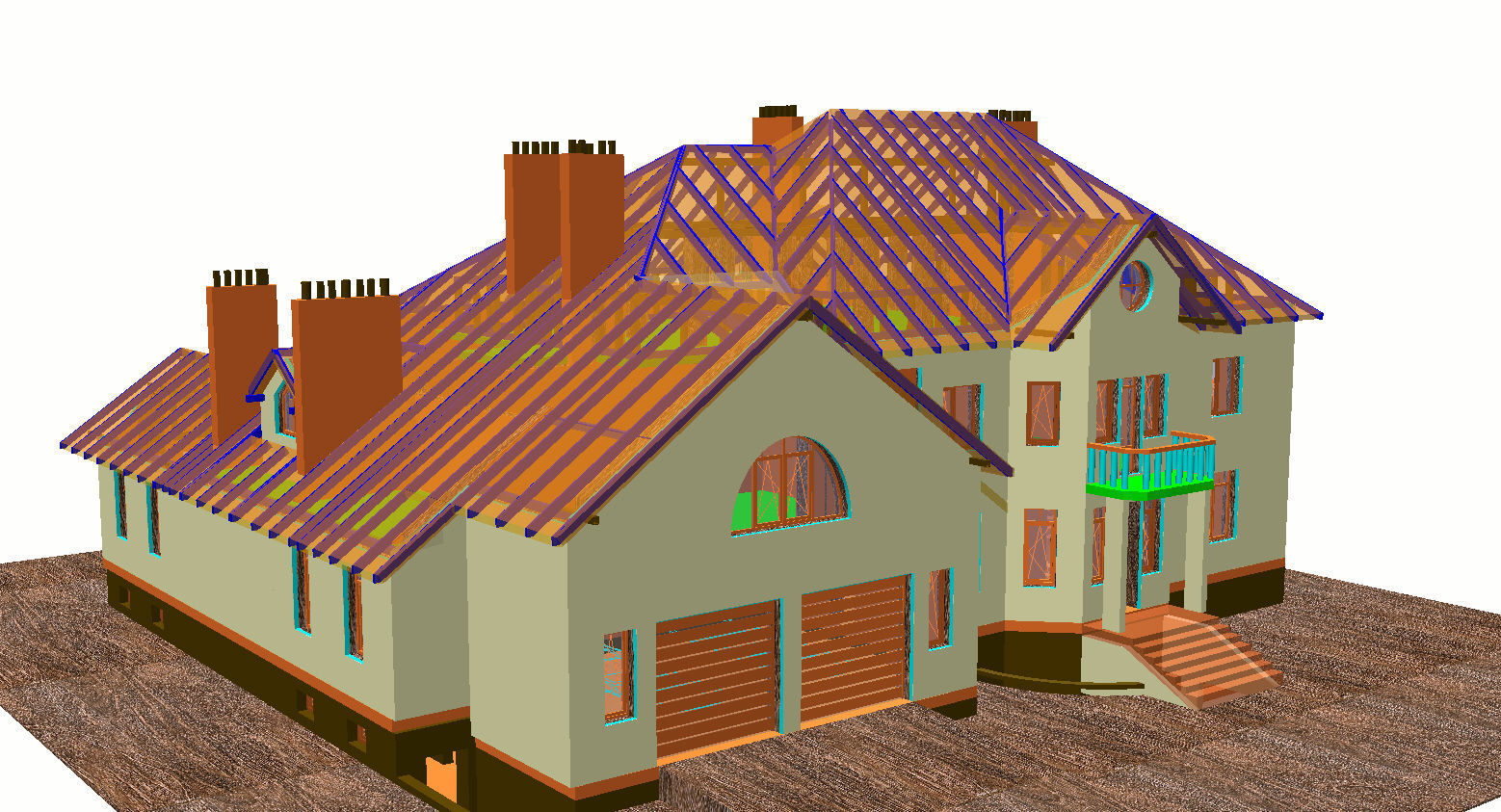 private house 1250 m2 3D model_3