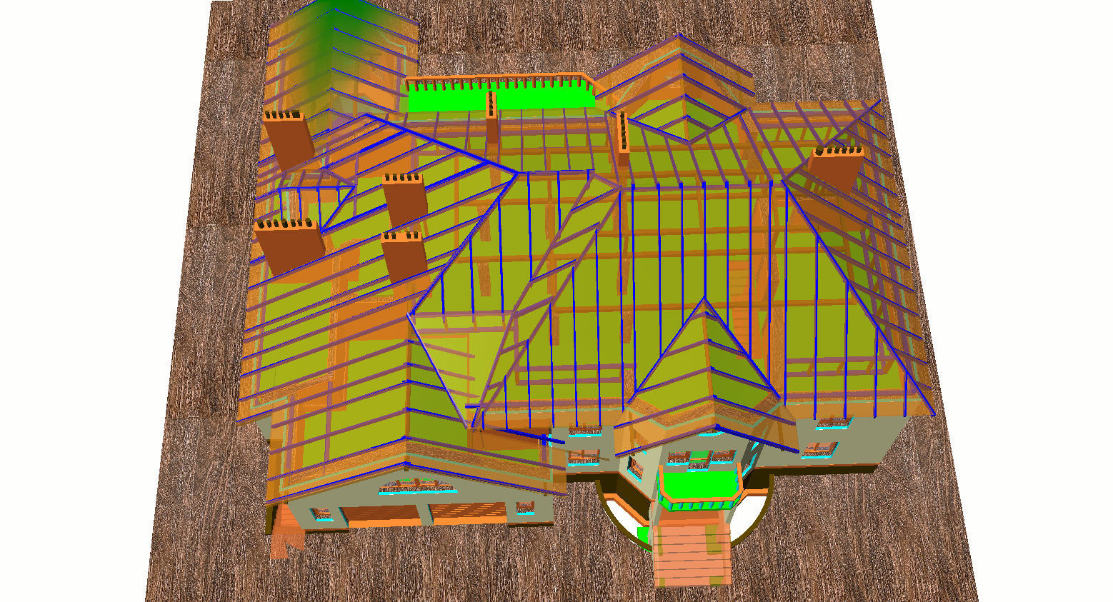 private house 1250 m2 3D model_2