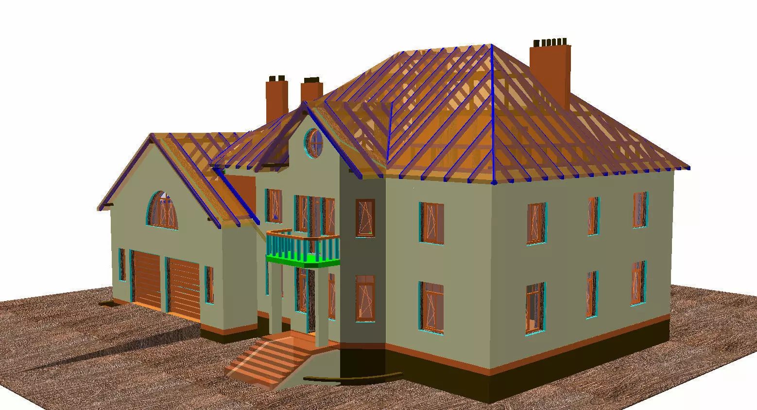 private house 1250 m2 3D model_0