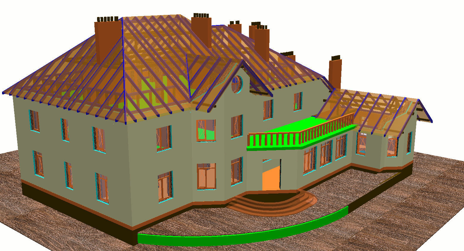 private house 1250 m2 3D model_4