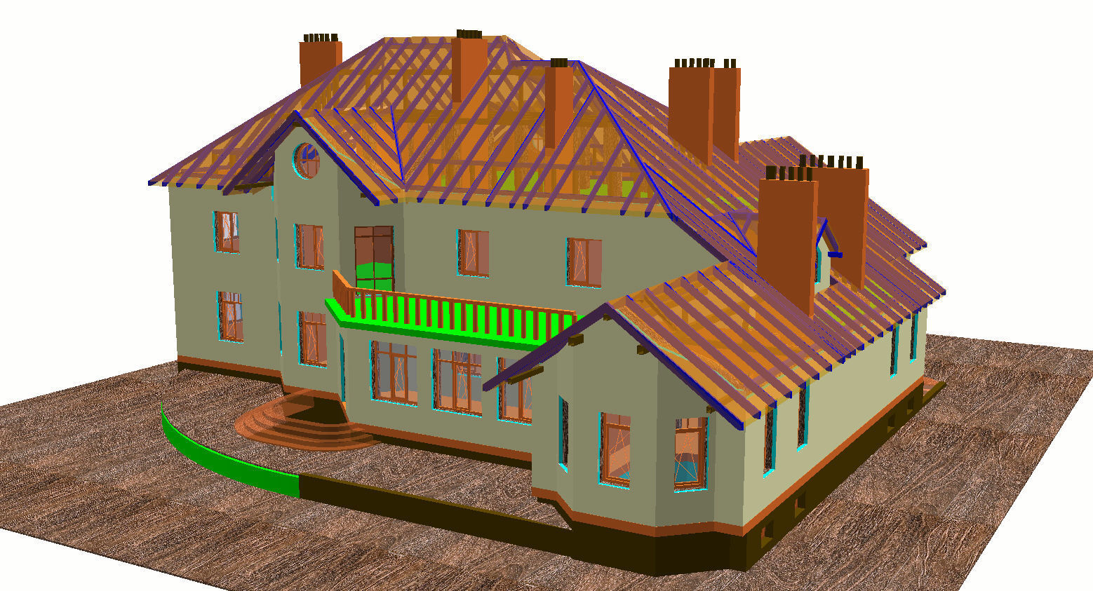 private house 1250 m2 3D model_1