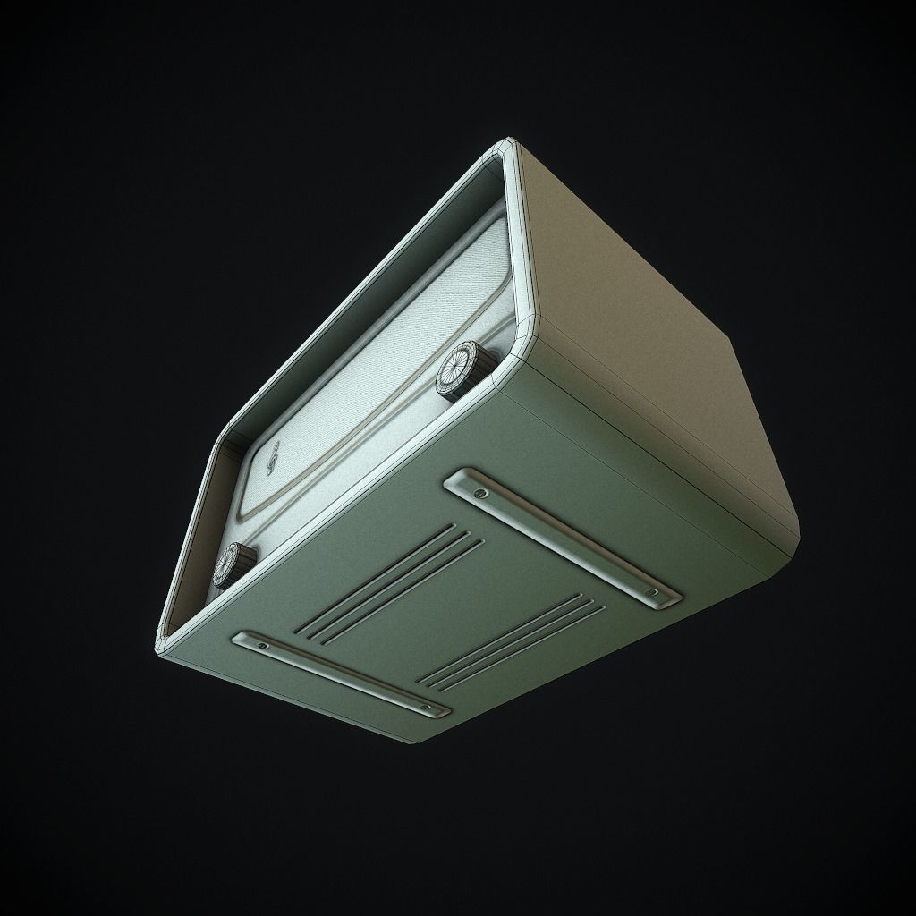 Old Radio pbr Low-poly 3D model_17