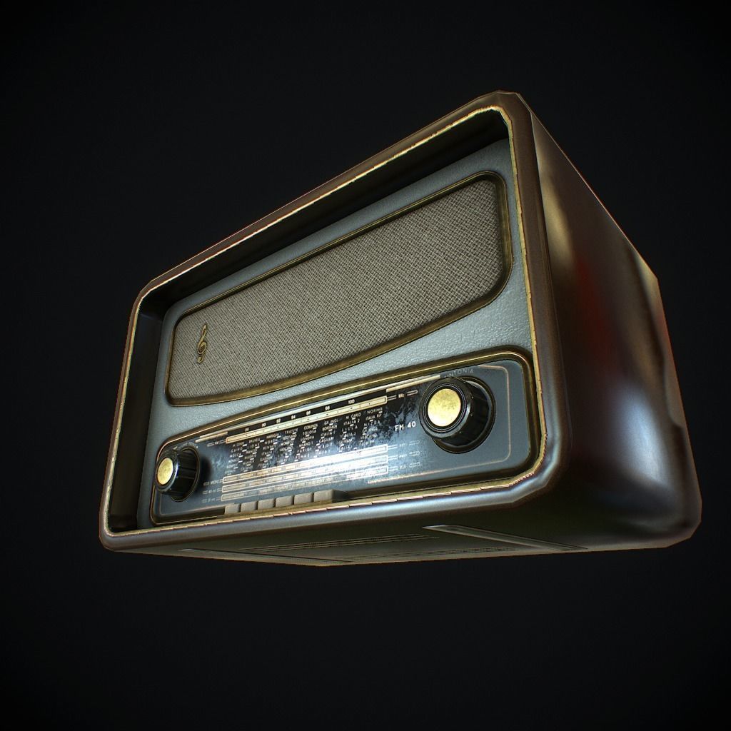 Old Radio pbr Low-poly 3D model_2