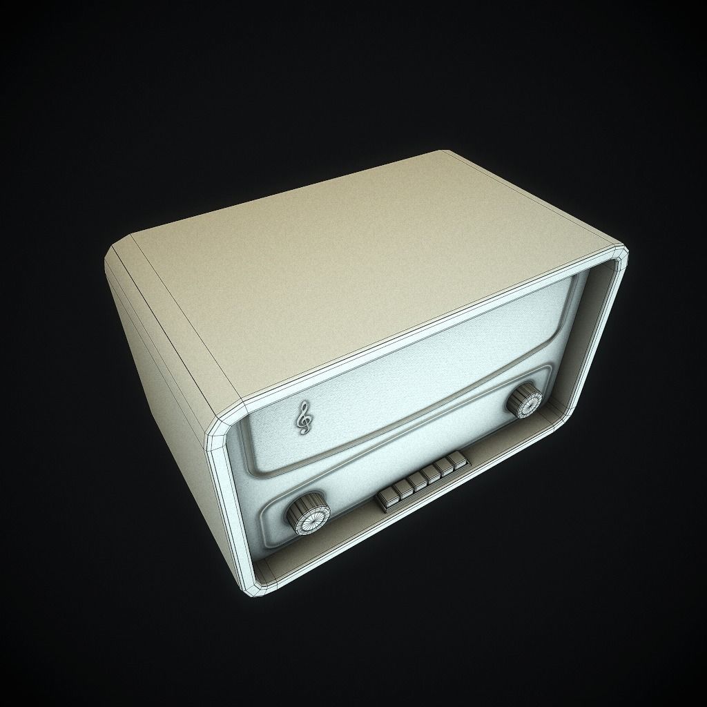 Old Radio pbr Low-poly 3D model_16